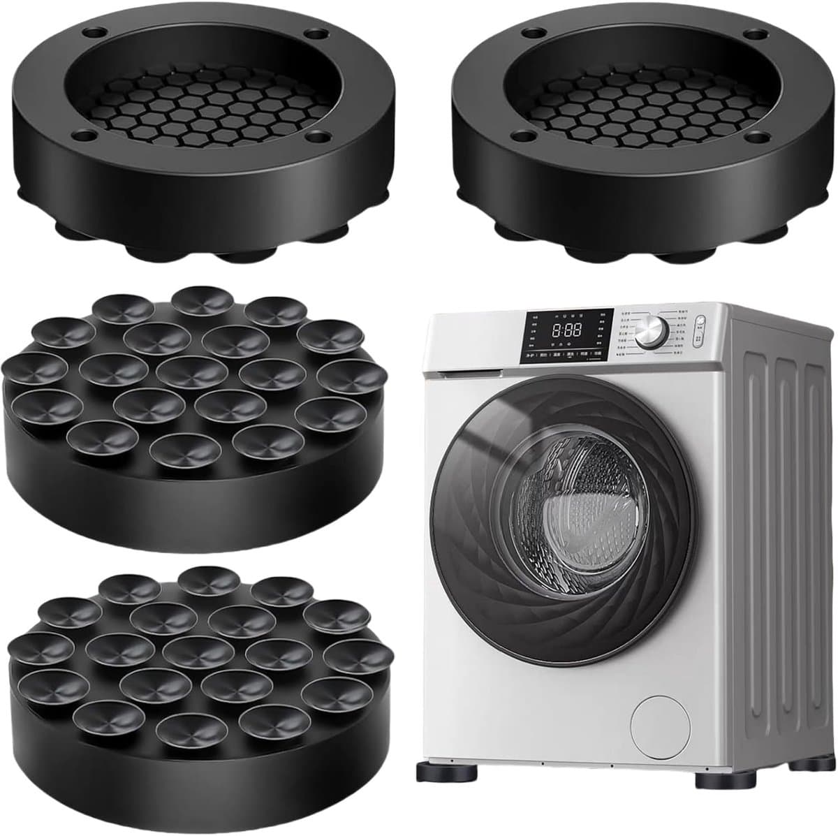 Set van 4 Universele Antislip Schokdempers voor Wasmachine en Droger — afbeelding 1