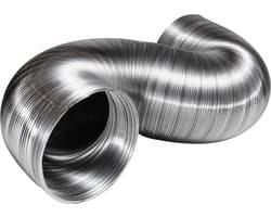 Dparts 120mm aluminium luchtafvoerslang - 1,5 meter - hittebestendig tot 250 °C - flexibel afzuigkap wasdroger lucht afvoer slang - flexibele ventilatieslang buis