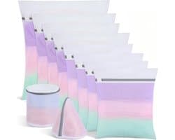 10 Stuks Herbruikbare Wasnetten voor de Wasmachine, Ritssluiting, Ideaal voor Kleding, Ondergoed en Babykleding