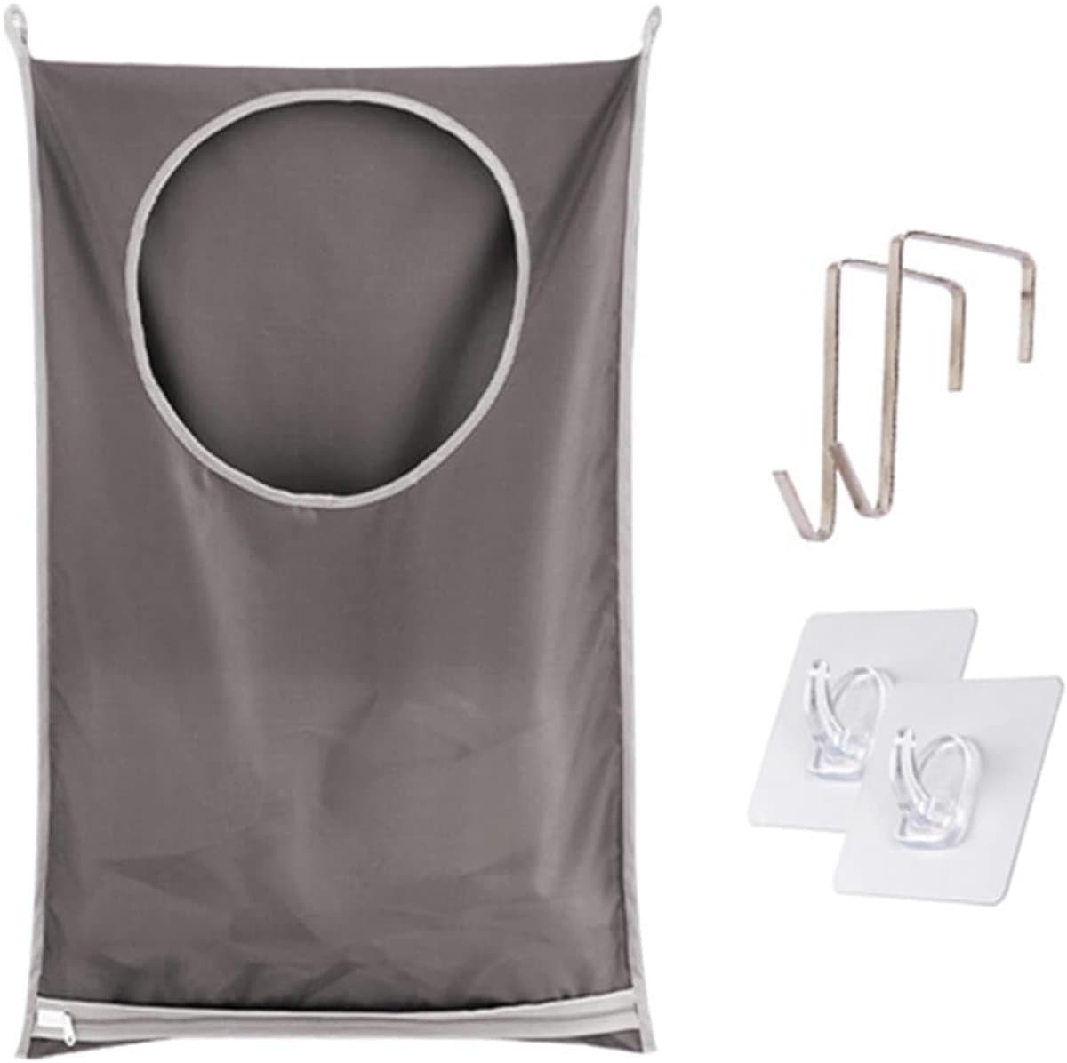 Wasmand, Scheurtresistente Deurwasmand met Roestvrijstalen Haken en Zelfklevende Haken, Ruimtebesparende Hangende Wasmand en Badkamer Deurwasmand (77 x 50 cm) — afbeelding 1
