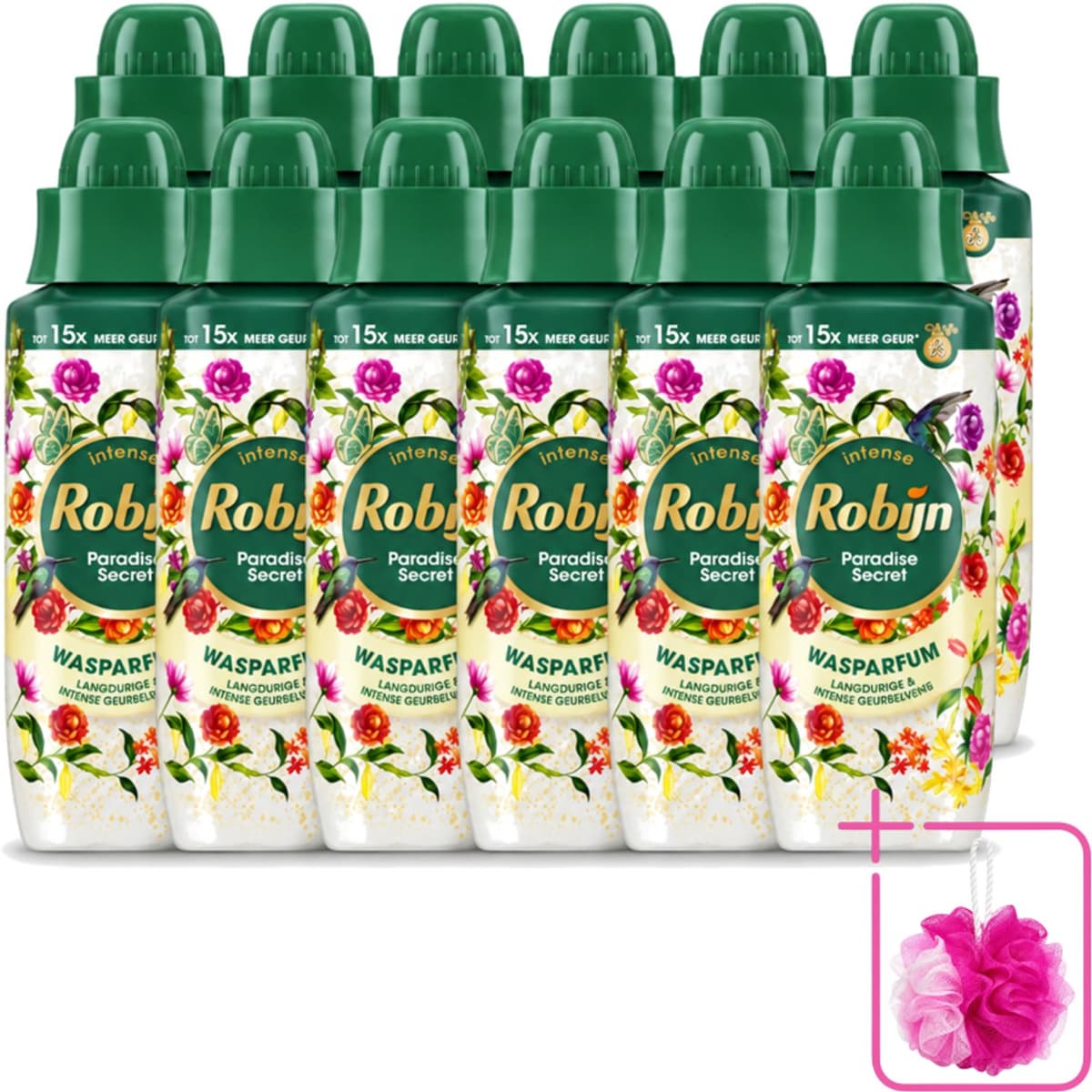 12 x Robijn – Wasparfum – Paradise Secret – 342 ml - Bulkverpakking - Wasparfum - Douchemop - Wasparfum voor kleding — afbeelding 1