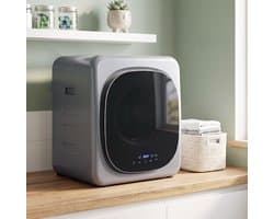COVREO Wasdroger met smart modus en 6 tijdstanden – 48x40x56 cm – Luchtafvoerdroger met RVS trommel – voor 4 kg was – Zilver