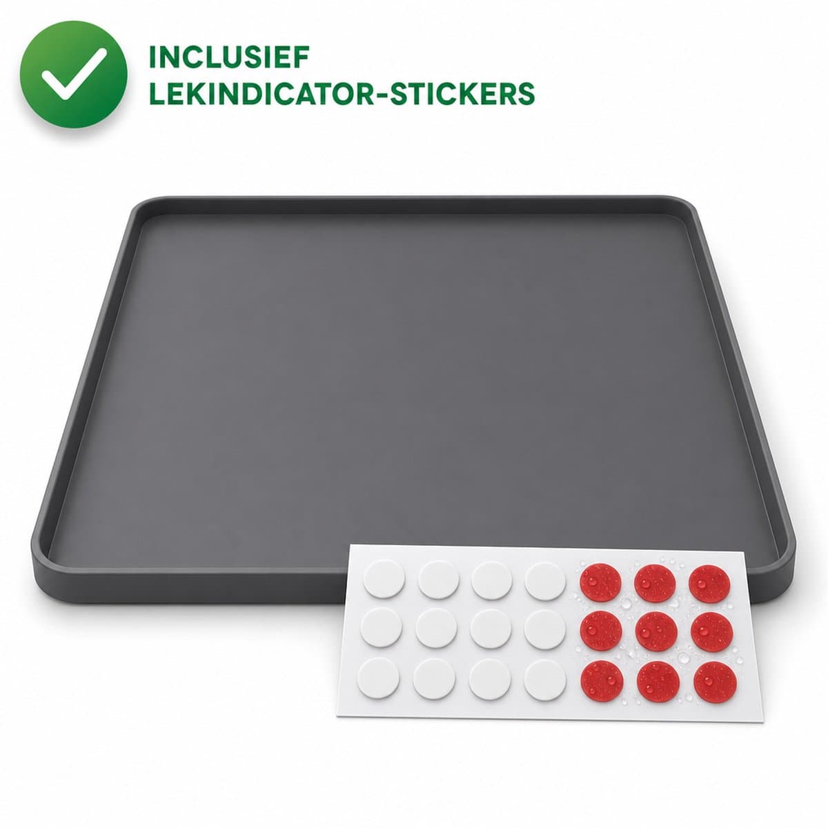 2Day Home - Lekbak Wasmachine 60x60 cm - Siliconen Opvangbak - Voor Machines tot 60 cm Diep - Incl. 21 Lekindicator Stickers - Vaatwasser en Droger — afbeelding 1