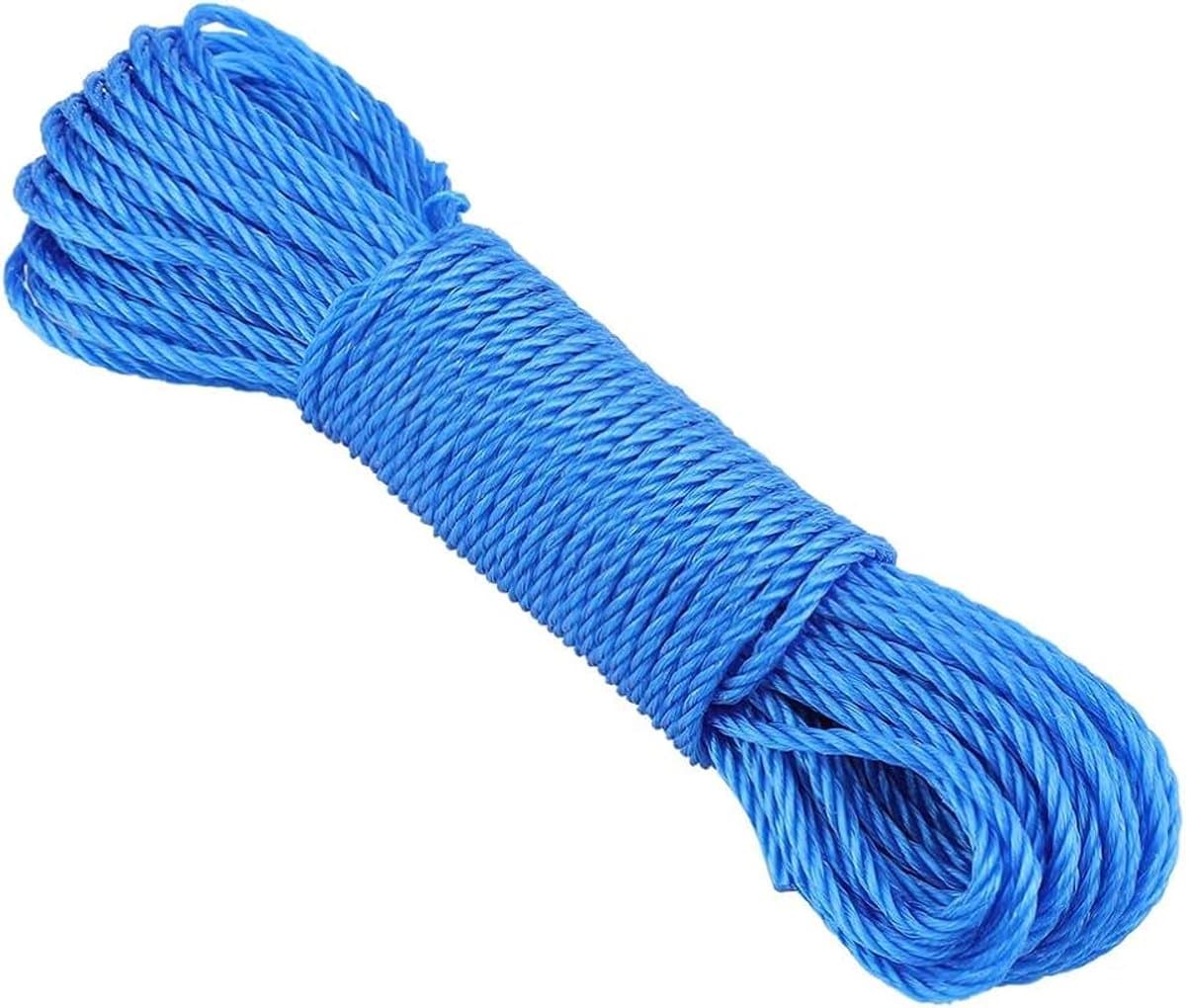 20m Nylon Waslijn, Felle Kleur Outdoor Campingkoord, Doe-het-zelf Breikoord, Draagbaar Kledingdroogtouw voor Tuinieren, Kamperen (Biały) — afbeelding 1