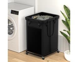 Grote Wasmand 150L op Wielen - Metalen Frame - Uitneembare Voering - Waterdicht - Voor Slaapkamer & Wasruimte