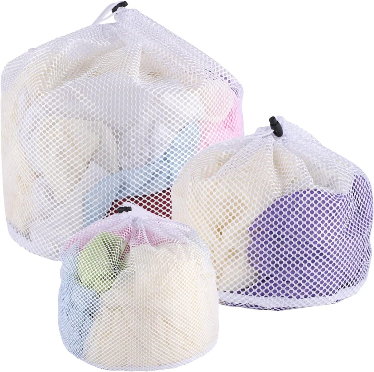 Thijox - 3 Stuks Wasnetten voor Wasmachine, Herbruikbare Waszak met Trekkoord, Mesh Waszakken voor Truien, Jeans, Blouses, Ondergoed, Beha, Jassen en — afbeelding 1