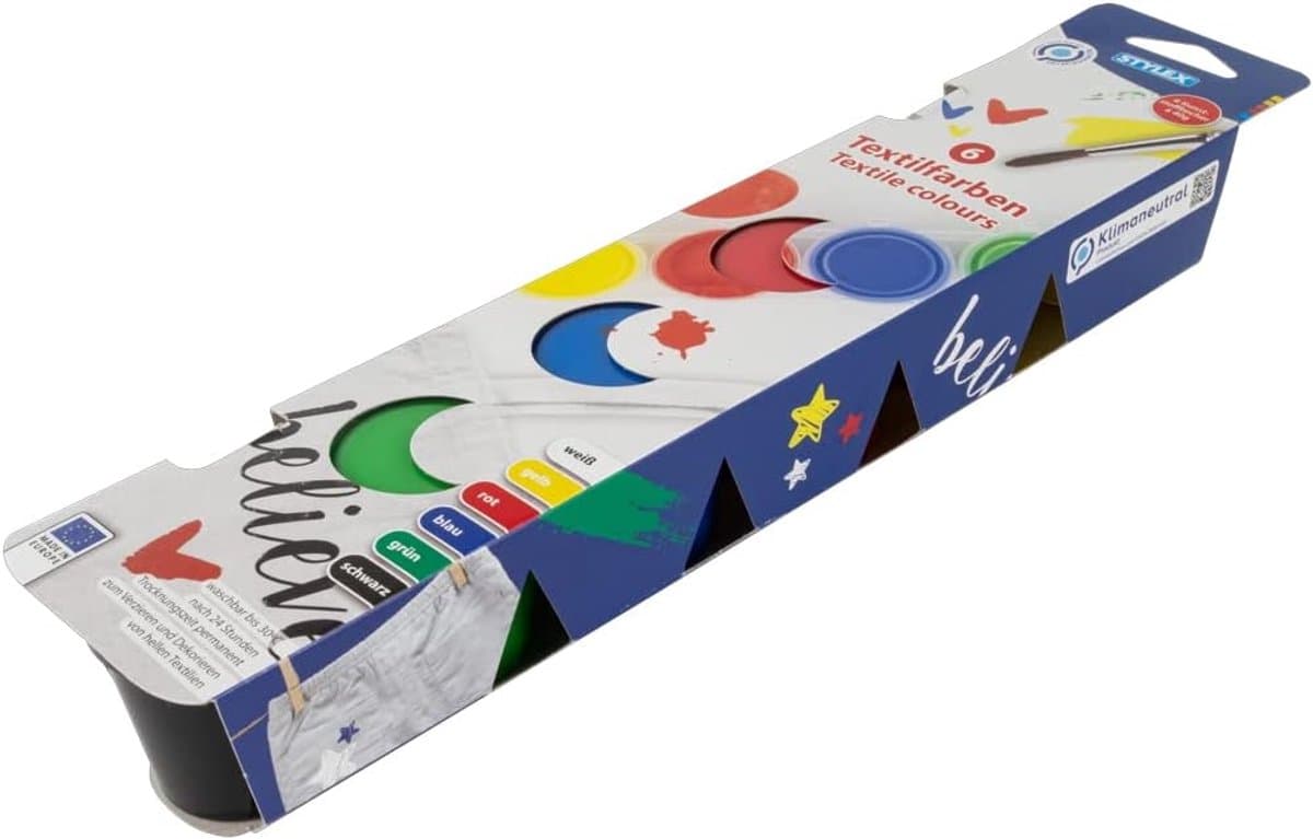 28959 - textielverf, 6 kunststof bekers à 40 ml, permanent — afbeelding 1