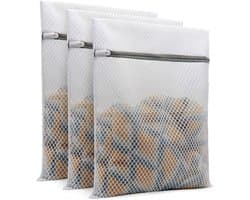 3pcsEen set waszakken van honingraatgaas, geschikt voor het opbergen van kwetsbare kledingstukken en voor gebruik als machinewasbare zakken voor ondergoed,30x40cm
