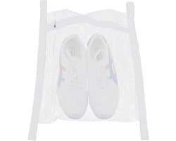 SnelShoppen - Schoenwaszakken voor Wasmachine en Droger - Grote Honingraat Mesh Schoenwaszak met Rits en Band - Voor Sneakers en Kleding - Wit - 1 stu