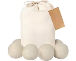 SNJY® Wasdrogerballen - Droogballen - Droogballen Voor Wasdroger - 6 Stuks - 100% Premiumschapenwol - Wit