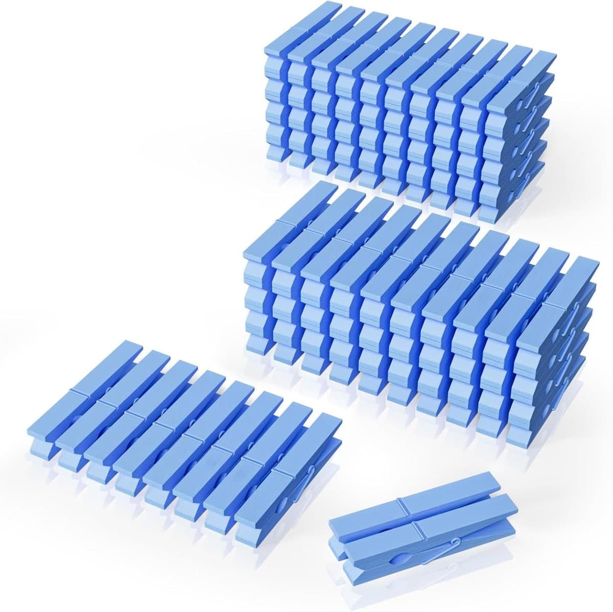 Houten Wasknijpers - Kledinghangers Clips - Kleding Drogen - Stevig Massief Hout - 100 Stuks - Blauw — afbeelding 1