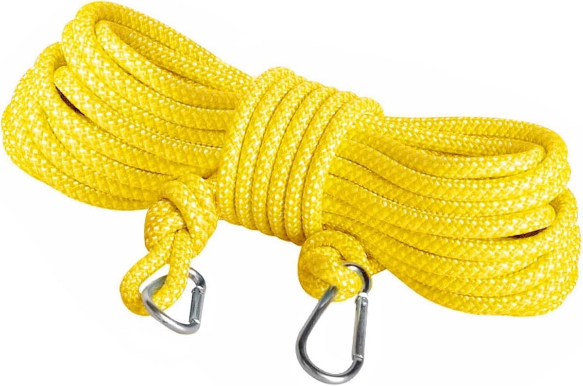 Kledinglijn Touw - Waslijn Polyester - Kleding Drogen - Zacht Gevlochten - 15m x 8mm - Geel — afbeelding 1