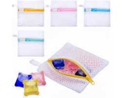 4 stuks waspod, anti-plakkende zak, kleine mesh waszakken voor delicate minigaten, mini-duurzame wasmachines, waspods, ontbindingsbescherming, opvouwbare waszak, opbergtas voor peulen, geurende kralen