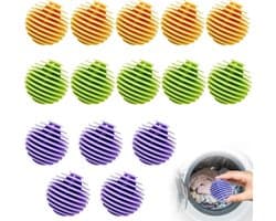 Wasballen voor wasmachine, 15 stuks, wasbal tegen klitten en rimpels, herbruikbare wasballen van pvc voor - ShopVlot