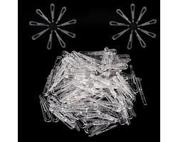 Set van 300 Mini Kledingknijpers van Plastic - Transparante U-vormige Klemmen voor Hemden, Sokken en Ties