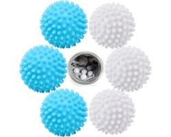 SnelShoppen - Droogballen 6 Stuks Tumble Dryer Balls voor Wasdroger, Wasballen voor Wasmachine, Duurzaam PVC, Blauw-Wit, Herbruikbaar, Voor Schone Kle