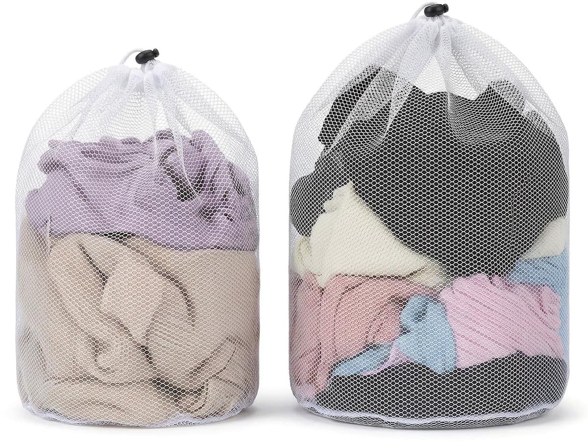 Dailygoods - 2 stuks wasnetten, waszak met koordstopper, herbruikbaar wasnet voor wasmachine, beschermt kleding, voor wasmachine, ondergoed, babykleding, sokken (30 x 40 cm, 40 x 50 cm) — afbeelding 1
