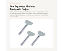 Dailygoods- Buis Squeezer - 3 Stuks - Metalen Tandpasta Dispenser - Duurzaam Ontwerp - Geschikt voor Crèmes - Vermindert Afval - 84x37mm - Tandpasta Knijper