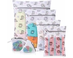 SnelShoppen - 6 x Wasnetten voor Wasmachine, 4 Waszakken (2S, 1M, 1L) en 2 Geurparel Zakjes, Rits Waszakken voor Ondergoed, Blouses, Gevoelige Kleding