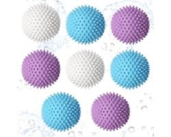 SnelShoppen - 8 stuks Herbruikbare Drogerballen Wasballen voor Wasdroger, Efficiënte Kledingreiniging, Milieu-vriendelijk, Voor Thuis Gebruik, Wit, Pe