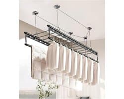 Plafond Droogrek - Waslijn Katrol - Kleding Drogen - Ruimtebesparend Ontwerp - 150 cm Lengte - Aluminium