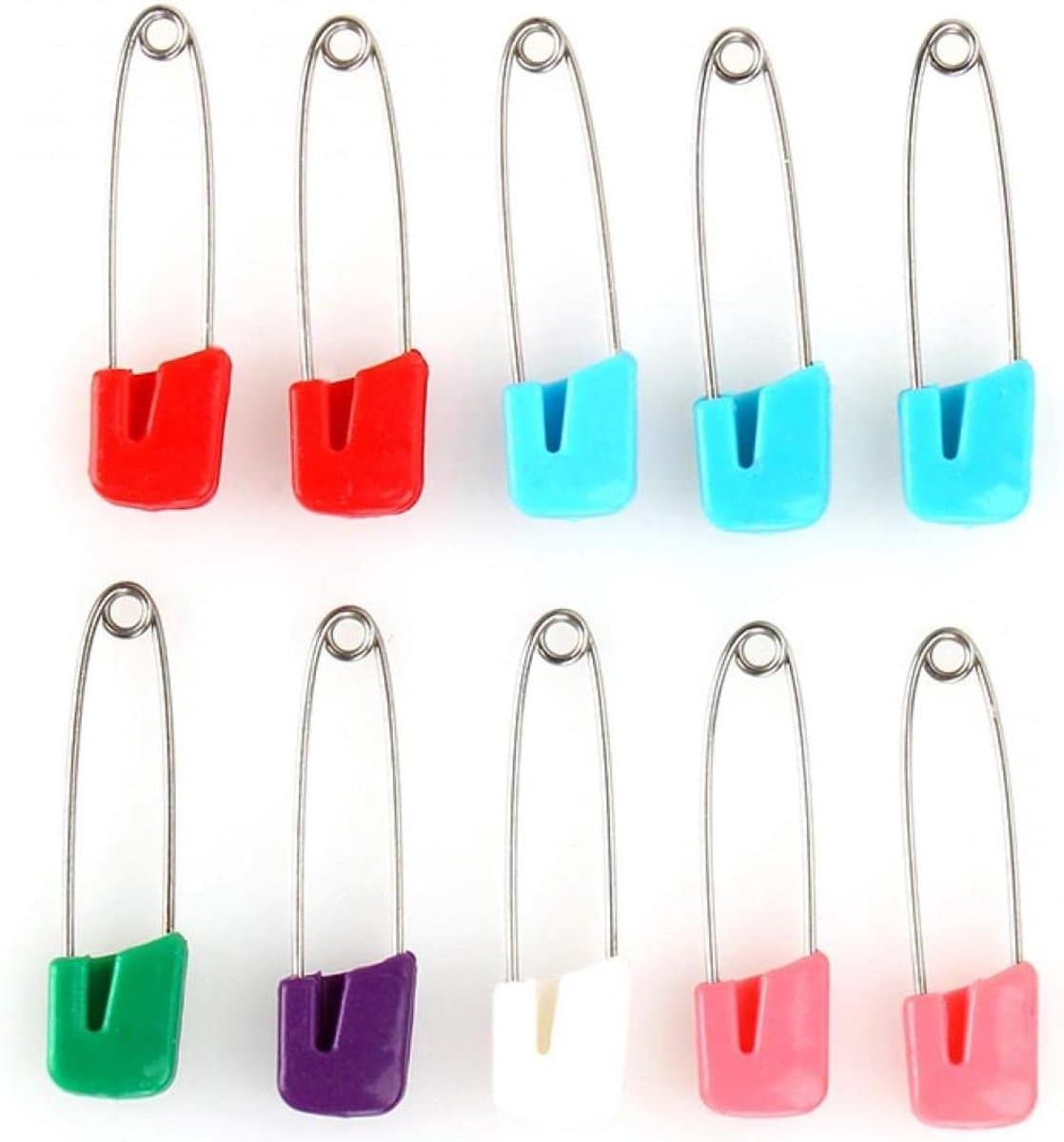 Veiligheidsspelden - Luierklemmen - Babyverzorging - Veilige sluiting - 10 stuks - Multicolor — afbeelding 1