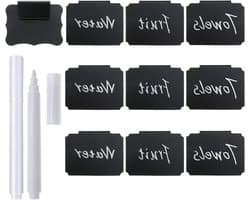 Basket Labels - Bin Clips - Organiseren Opslag - Afneembare Clips - 9 x 6.35 cm - Zwart