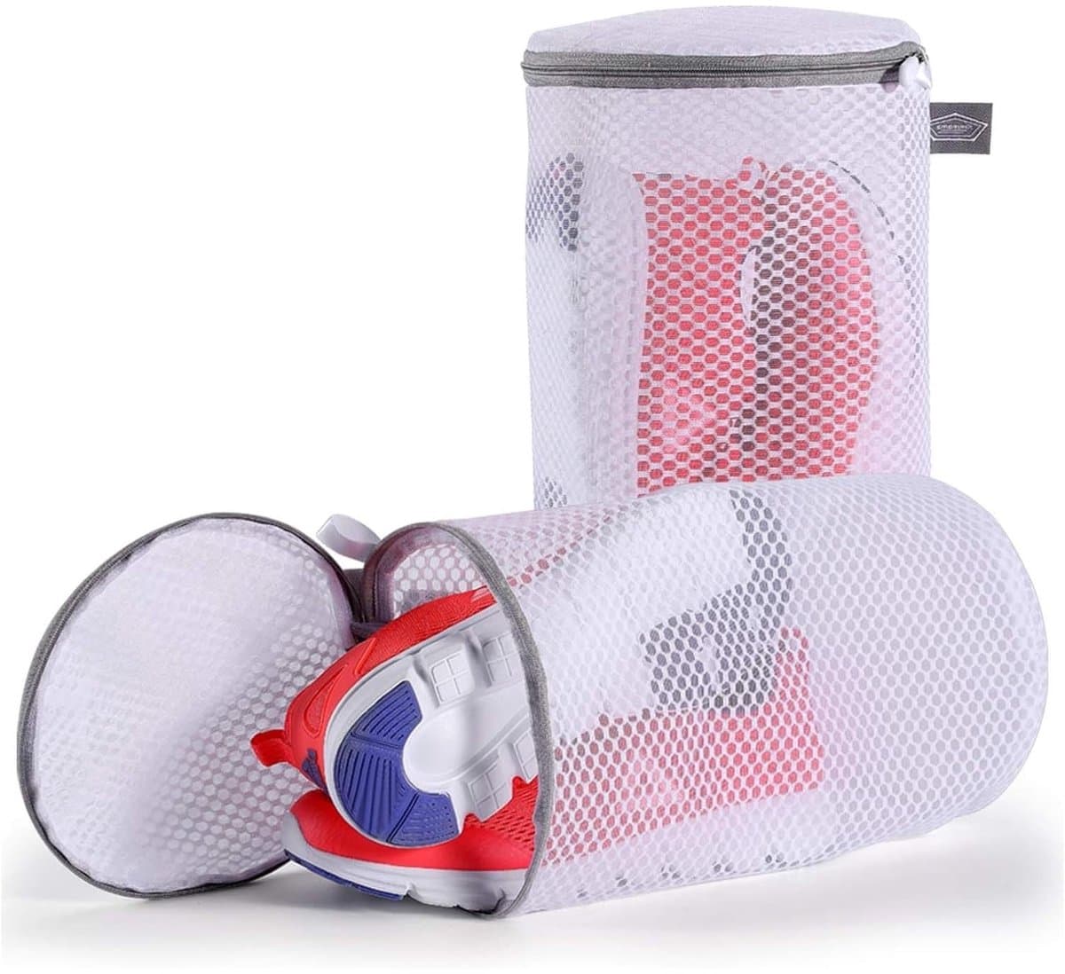 Dailygoody - Schoenen Waszakken - Sneaker Waszak - Automatische Rits - Groot Formaat - Mesh Waszak - Veilig Wassen van Sportschoenen - Pack van 2 — afbeelding 1