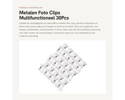 Dailygoods- Foto Clips - 30 Stuks - Roestvrij Staal - Haken - Ophanghaken - Handdoek Haken - 9,5x2 cm - Haakjes