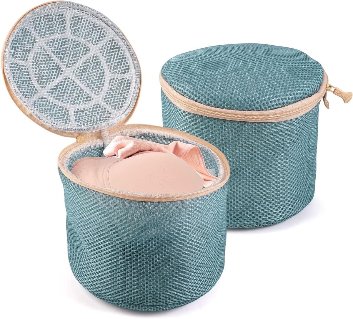 Herbruikbare waszakken voor lingerie en sokken, 15x15cm, met verborgen rits voor optimale bescherming tijdens het wassen, ideaal voor reizen en organisatie — afbeelding 1