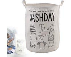 Wasmand - Opbergmand 60 ltr - Wasbox Opvouwbaar - Mand Rond met handvaten - Speelgoedmand - Wassorteerder - Woon Accessoires - Stoffen Wasmand - Ideaal voor Wasmiddel, Speelgoed & Huisdierbenodigdheden