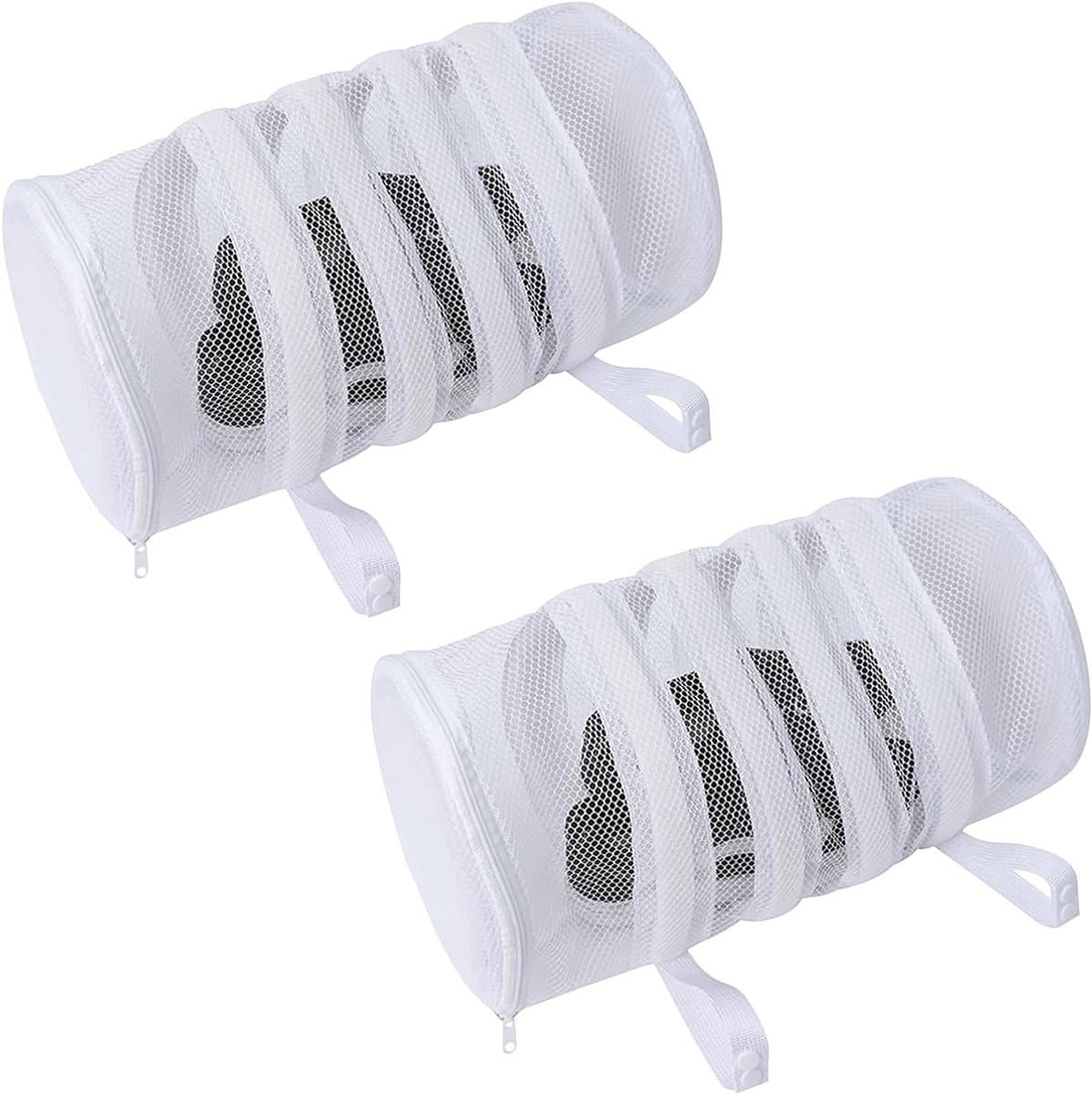 Schoenwaszakken voor de Wasmachine - 2 Stuks, Mesh Waszakken met Schuimbescherming en Ophanglus voor Sneakers, Sportschoenen, Sokken en Ondergoed — afbeelding 1