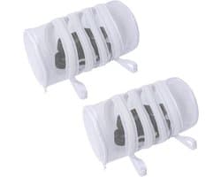 Schoenwaszakken voor de Wasmachine - 2 Stuks, Mesh Waszakken met Schuimbescherming en Ophanglus voor Sneakers, Sportschoenen, Sokken en Ondergoed