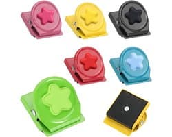 Magnetische Klemmen - Ster Clips - Notities Bevestigen - Sterke Metaalstructuur - 6 Stuks - Kleurrijk