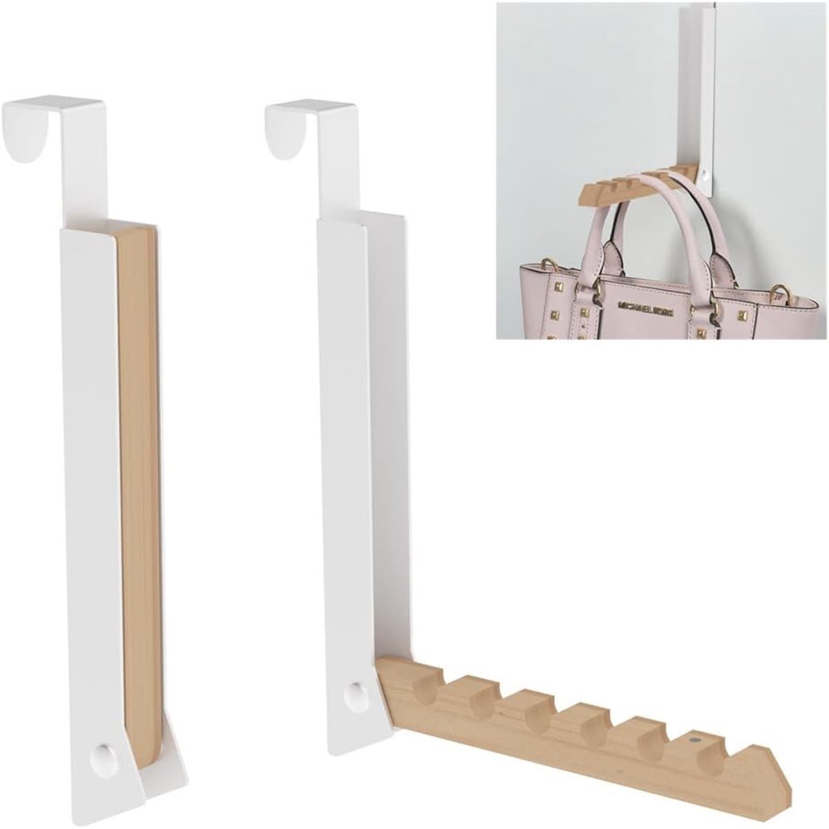 Dailygoods- Droogrek Opvouwbaar - Over de Deur Haken - Multifunctioneel - Kapstok - Draagbaar - 16 cm Uitgeschoven — afbeelding 1
