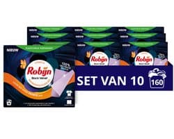 Robijn - black Velvet Wasmiddeldoekjes - 160 wasstrips - Voordeelverpakking