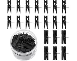 Houten Clips Punaises - Decoratieve Spelden - Foto's Ophangen - Nagels Vallen Niet Uit - 50 Stuks - Zwart