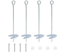vidaXL - Aardanker - 4 - st - Ø10 - x - 40 - cm - Gegalvaniseerd - Metaal - zilver