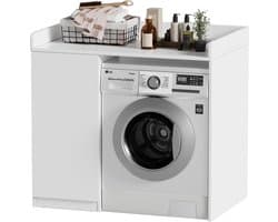 Wasmachinekast - Ombouwkast - Ruimte Besparen - Extra Zijkasten - 96 x 66 x 96 cm - Wit