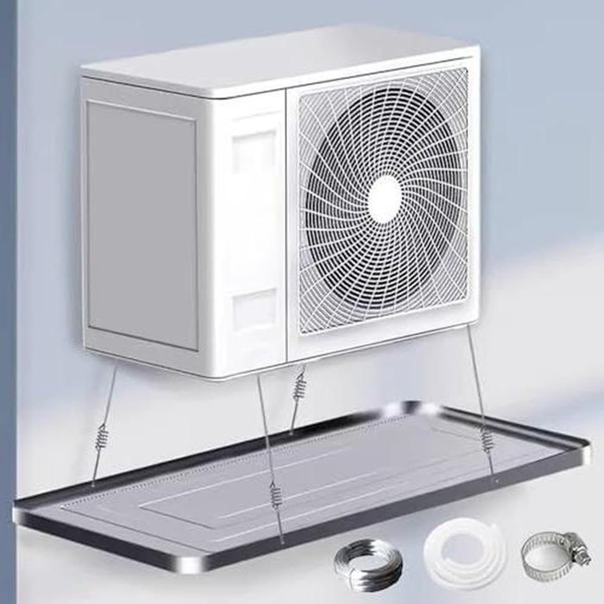 Condensafvoerbak Airco - Lekbak Warmtepomp - Water Opvang - Roestvrij Staal - 85x39 cm - Zilverkleurig — afbeelding 1