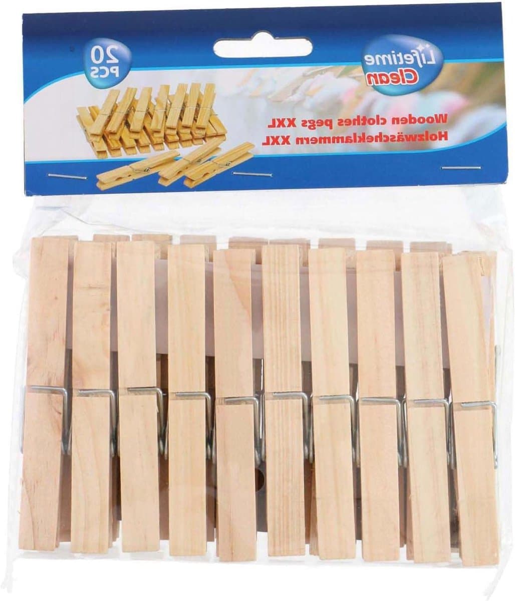 Wasknijpers Hout - XXL Klemmen - Was Droogt - Extra Groot Forma - 10 cm Hoog - Natuurlijk Hout — afbeelding 1
