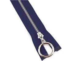 Metalen vervangende naaiende nylon ritsen, 5 stuks metalen ritsen sterke ritsen kleurrijke ritsen(Dark Blue,Open End 40Cm)