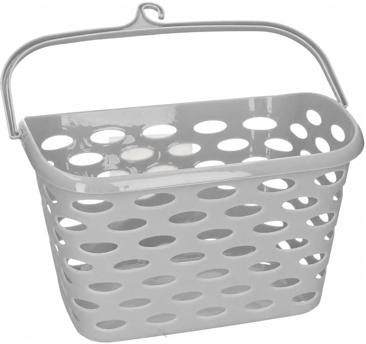 Plasticforte Wasknijpersmandje - ophangen aan haak - 26x15x21 cm - lichtgrijs - kunststof — afbeelding 1