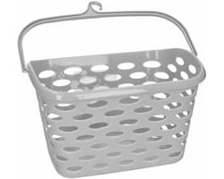 Plasticforte Wasknijpersmandje - ophangen aan haak - 26x15x21 cm - lichtgrijs - kunststof — afbeelding 1