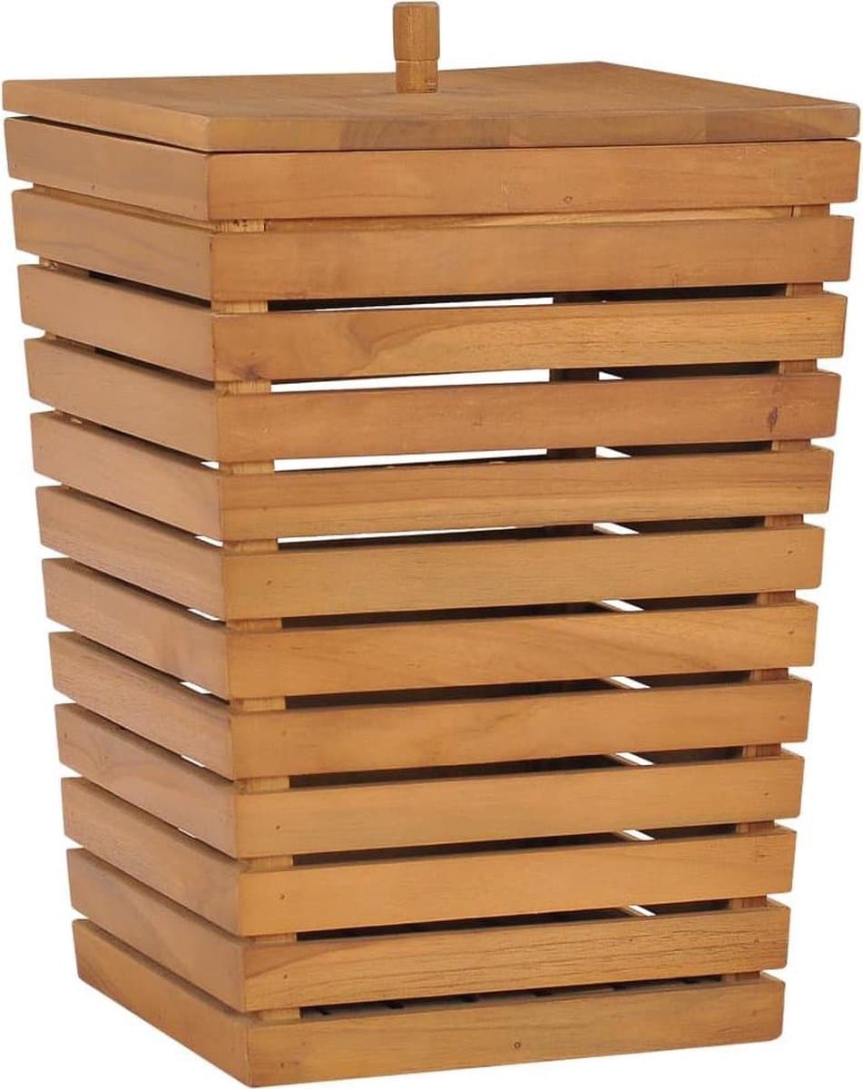 vidaXL - Wasmand - 30x30x45 - cm - massief - teakhout — afbeelding 1