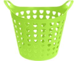 Excellent Houseware Flexibele wasmand - groen - 26 liter - kunststof - 40 x 42 cm