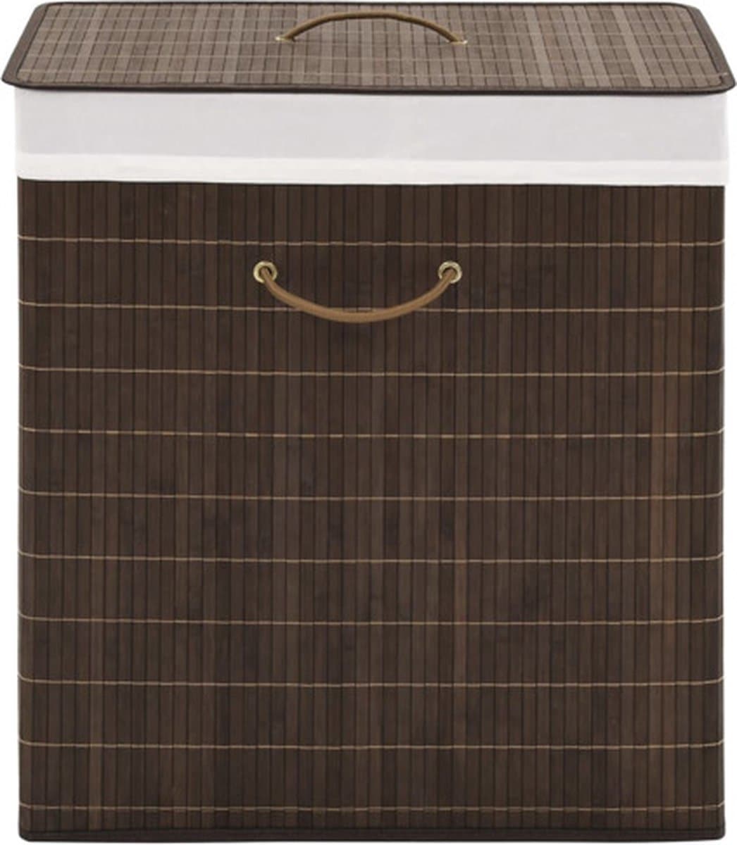vidaXL - Wasmand - rechthoekig - bamboe - donkerbruin — afbeelding 1