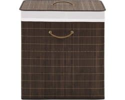 vidaXL - Wasmand - rechthoekig - bamboe - donkerbruin
