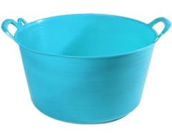 Plasticforte flexibele emmer/kuip - blauw - kunststof - rond - 26 liter - 49 x 44 x 27 cm - wasmanden - tuinafval - speelgoed