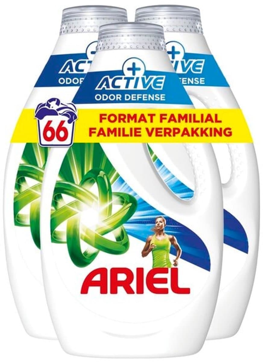 Ariel - Active Vloeibaar Wasmiddel - 3 x 22 wasbeurten - 66 Wasbeurten in totaal! — afbeelding 1